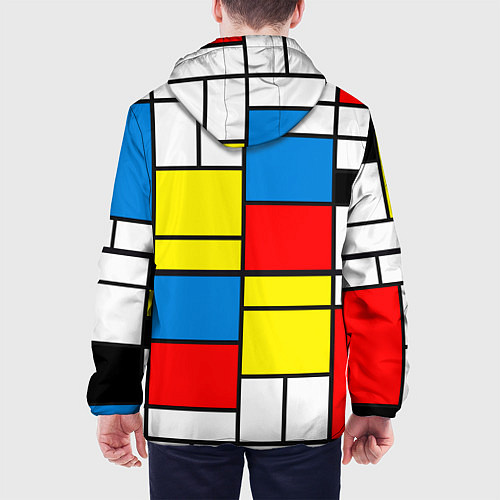 Мужская куртка Texture of squares rectangles / 3D-Черный – фото 4