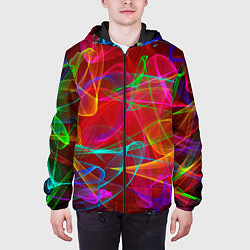 Куртка с капюшоном мужская Colored smoke, цвет: 3D-черный — фото 2