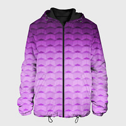 Куртка с капюшоном мужская Фиолетово-розовый геометрический узор Градиент, цвет: 3D-черный