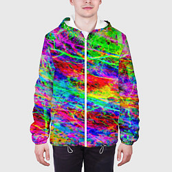 Куртка с капюшоном мужская Пожар в лесу, цвет: 3D-белый — фото 2