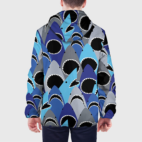 Мужская куртка Пасть акулы - паттерн / 3D-Черный – фото 4