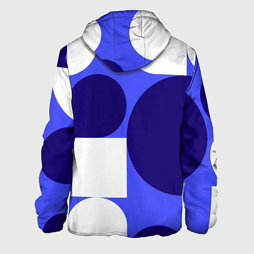 Мужская куртка Абстрактный набор геометрических фигур - Синий фон / 3D-Белый – фото 2