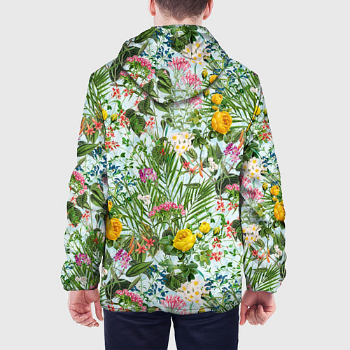 Мужская куртка Цветы Золотое Лето / 3D-Черный – фото 4