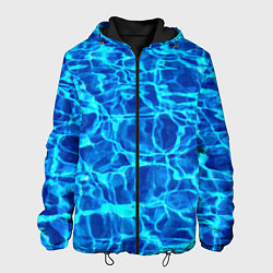 Куртка с капюшоном мужская Текстура поверхности воды, цвет: 3D-черный