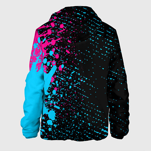 Мужская куртка Free Fire - neon gradient: по-вертикали / 3D-Черный – фото 2