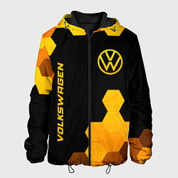 Мужская куртка Volkswagen - gold gradient: символ и надпись верти