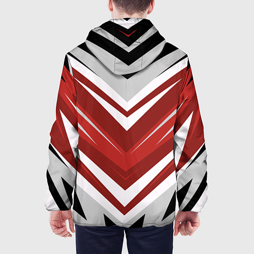Мужская куртка Кроссфит униформа - Красная абстракция / 3D-Черный – фото 4