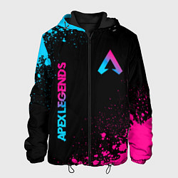 Куртка с капюшоном мужская Apex Legends - neon gradient: символ и надпись вер, цвет: 3D-черный