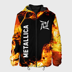 Куртка с капюшоном мужская Metallica и пылающий огонь, цвет: 3D-черный