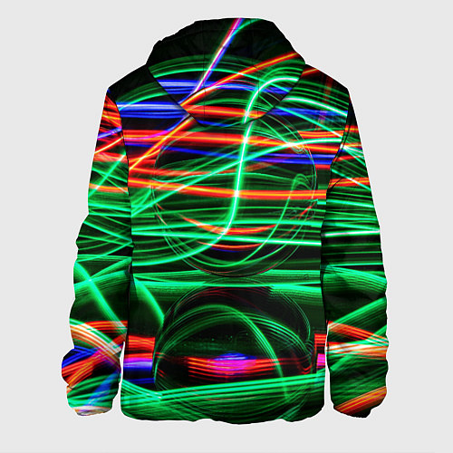 Мужская куртка Абстрактное множество цветных линий / 3D-Белый – фото 2