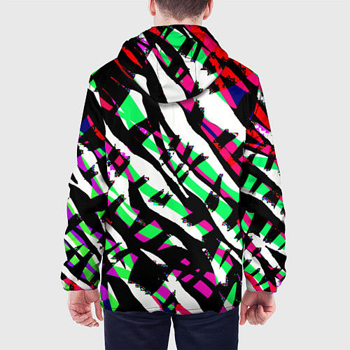Мужская куртка Разноцветная Зебра / 3D-Черный – фото 4