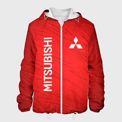 Куртка с капюшоном мужская Mitsubishi sport - абстракция, цвет: 3D-белый