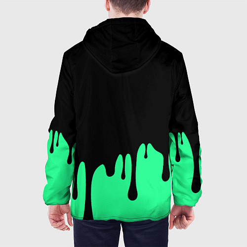 Мужская куртка Смайлик с подтеками / 3D-Черный – фото 4