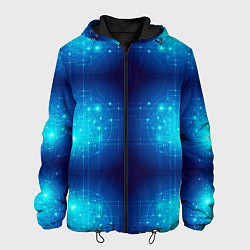 Куртка с капюшоном мужская Неоновые проводники - схемы, цвет: 3D-черный