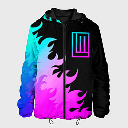 Куртка с капюшоном мужская Lindemann неоновый огонь, цвет: 3D-черный