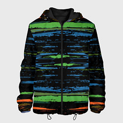 Куртка с капюшоном мужская Мазки цветной краской paint strokes abstract, цвет: 3D-черный