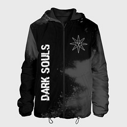 Мужская куртка Dark Souls glitch на темном фоне: символ и надпись