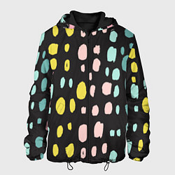 Куртка с капюшоном мужская Разноцветные абстрактные пятна, цвет: 3D-черный