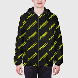 Куртка с капюшоном мужская Киберпанк Бегущий по краю паттерн, цвет: 3D-черный — фото 2