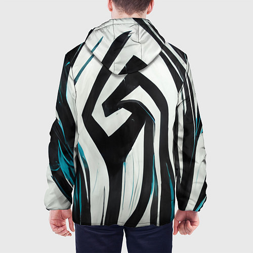 Мужская куртка Цифровой окрас зебры / 3D-Черный – фото 4