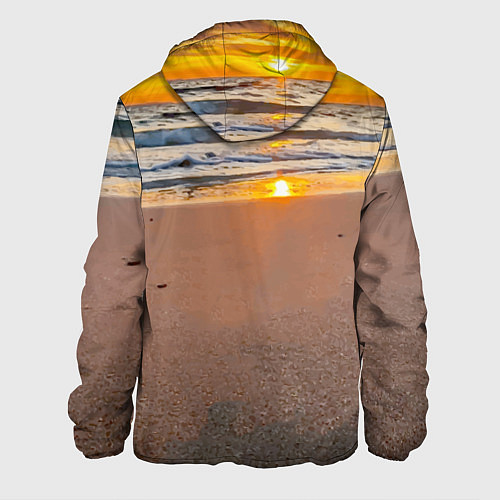 Мужская куртка Ракушка на песочном берегу тихого океана / 3D-Белый – фото 2