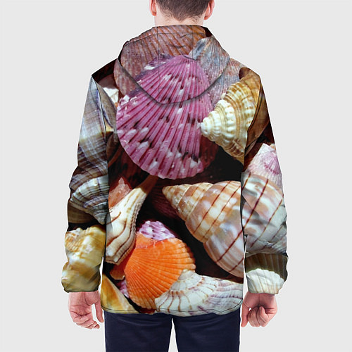 Мужская куртка Композиция из океанских ракушек / 3D-Черный – фото 4
