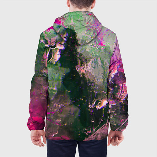 Мужская куртка Абстрактные краски и силуэты / 3D-Черный – фото 4