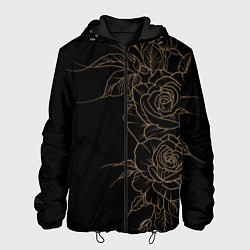 Мужская куртка Элегантные розы на черном фоне