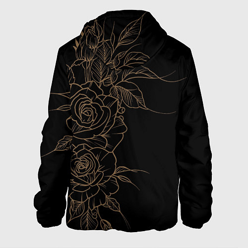 Мужская куртка Элегантные розы на черном фоне / 3D-Черный – фото 2
