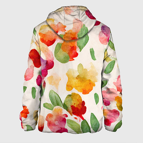 Мужская куртка Романтичные акварельные цветы / 3D-Белый – фото 2