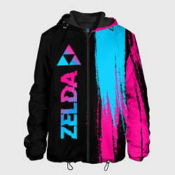 Куртка с капюшоном мужская Zelda - neon gradient: по-вертикали, цвет: 3D-черный
