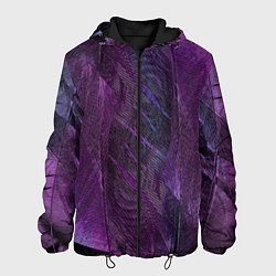 Куртка с капюшоном мужская Текстура из перьев, цвет: 3D-черный