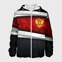 Куртка с капюшоном мужская Black & red Russia, цвет: 3D-белый