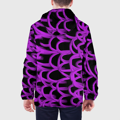 Мужская куртка Нити из фиолетовой краски / 3D-Черный – фото 4