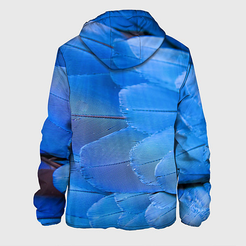 Мужская куртка Текстура с голубыми перьями / 3D-Черный – фото 2