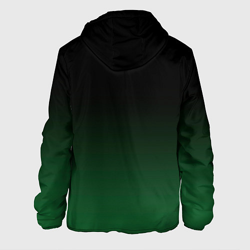 Мужская куртка Черный и мшистый зеленый градиент омбре / 3D-Белый – фото 2