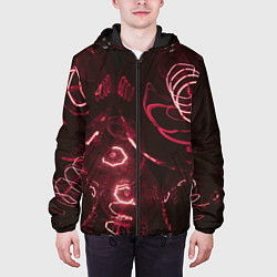 Куртка с капюшоном мужская Неоновые тусклые фонари, цвет: 3D-черный — фото 2