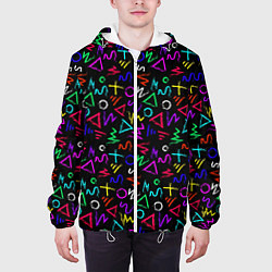 Куртка с капюшоном мужская League Of Legends: Arcane neon logo, цвет: 3D-белый — фото 2