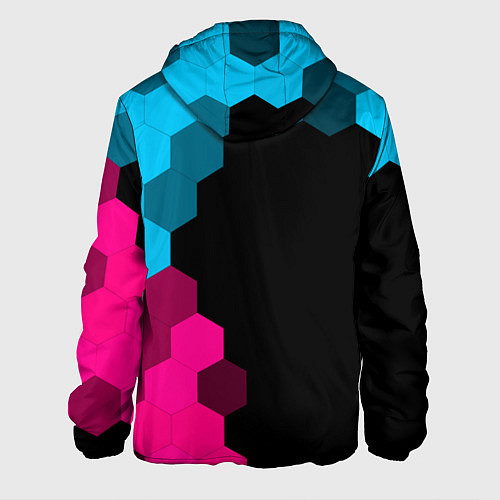 Мужская куртка Skyrim - neon gradient: по-вертикали / 3D-Черный – фото 2