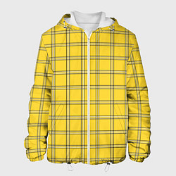 Куртка с капюшоном мужская Классическая желтая клетка, цвет: 3D-белый