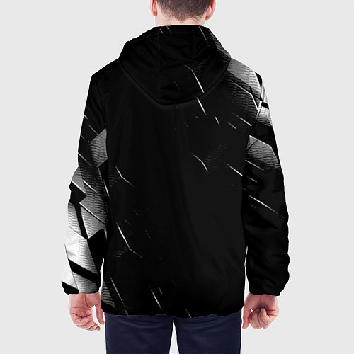 Мужская куртка Тесла - Черная абстракция / 3D-Черный – фото 4