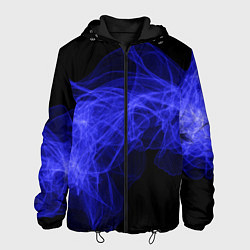 Куртка с капюшоном мужская Синяя звуковая волна, цвет: 3D-черный
