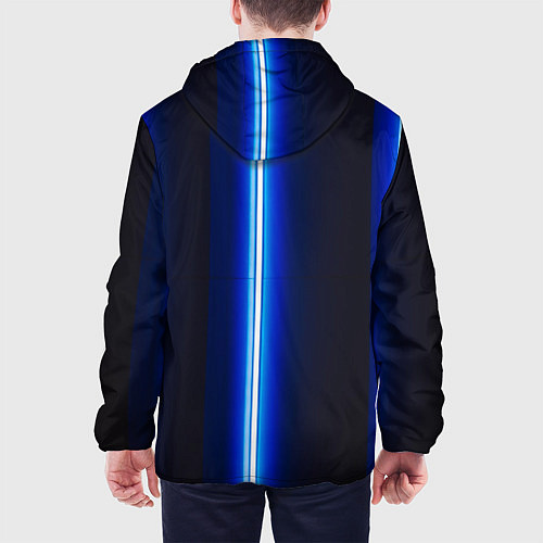 Мужская куртка Неоновое синее свечение / 3D-Черный – фото 4