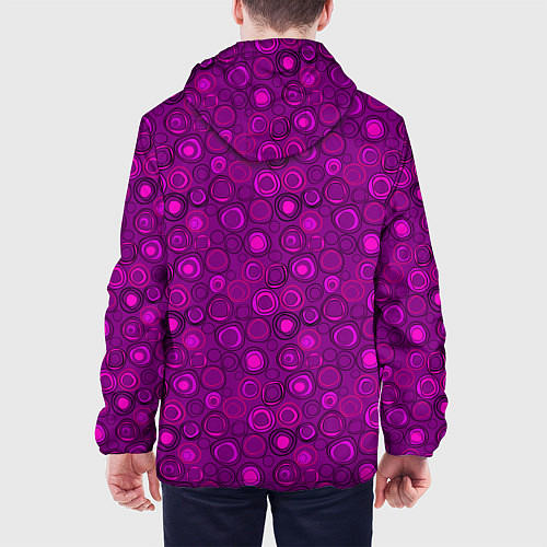 Мужская куртка Абстрактный неоновый узор Фуксия / 3D-Черный – фото 4