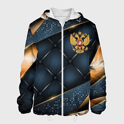 Мужская куртка Золотой герб России на объемном фоне