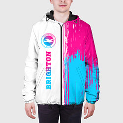 Куртка с капюшоном мужская Brighton neon gradient style: по-вертикали, цвет: 3D-черный — фото 2