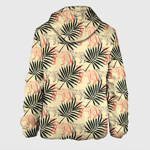Мужская куртка Пальмы и гепард узор / 3D-Белый – фото 2