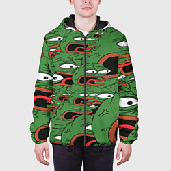 Куртка с капюшоном мужская Пепе лягушка, цвет: 3D-черный — фото 2