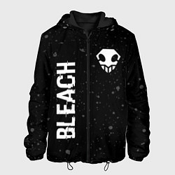 Куртка с капюшоном мужская Bleach glitch на темном фоне: надпись, символ, цвет: 3D-черный