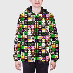 Куртка с капюшоном мужская Minecraft characters, цвет: 3D-черный — фото 2